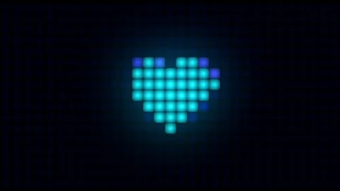 Heart shape on digital screen. Seamless loop animation. Blue color. Other color Video stock 83733736