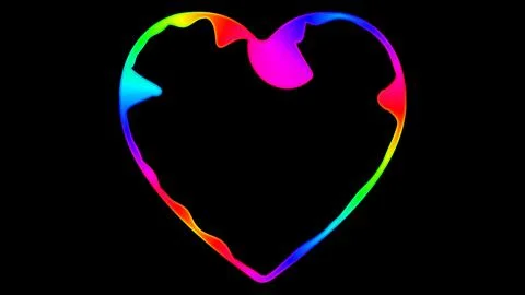 Heart shape digital sound wave on black background. Stock Illustration