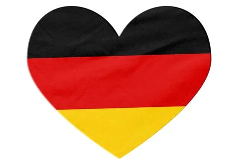 Heart shape displaying Germany flag with transparent background Illustrazione stock