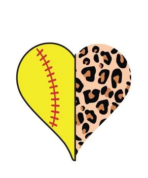 A heart shape is divided vertically, with one half solid black and the other  Stock Illustration