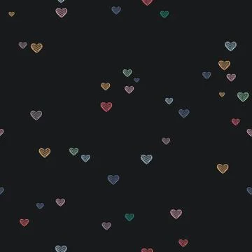 Heart shape doodle love pattern background 스톡 일러스트