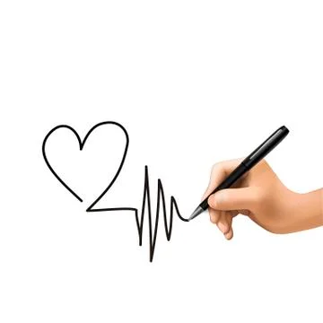 Heart shape drawn by 3d hand Stock Illustration