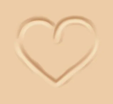 Heart Shape Drawn in Sand Stock Illustration