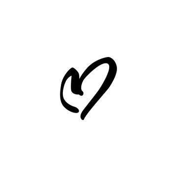 A heart shape is drawn with a single, fluid line on a white background. The d Stock Illustration