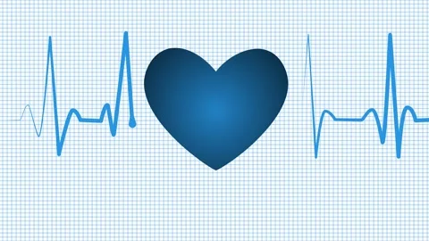 Heart Shape with ECG Line on Grid Background Animation Vidéo 311713664
