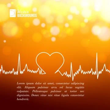 Heart shape ECG line. Stock Illustration