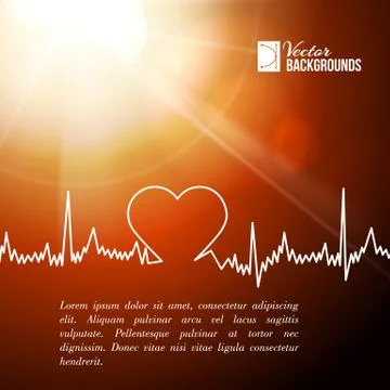 Heart shape ECG line. Stock Illustration