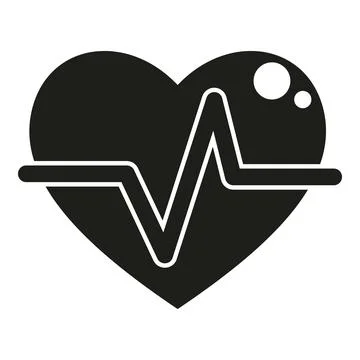 Heart shape with electrocardiogram pulse line icon 스톡 일러스트