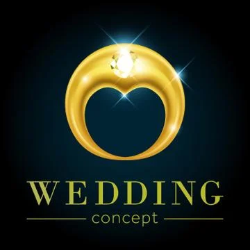 Heart shape in engagement ring concept. Stock Illustration