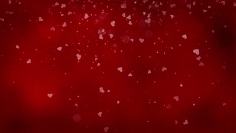 Heart shape fall with glitter on dark red background, Valentine's day concept Video stock 146431613