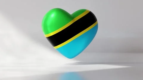 A heart shape featuring the national flag of Tanzania. Stock Footage 334740530