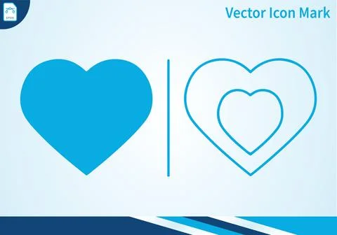 Heart shape filled and double heart outline icon. Stock Illustration
