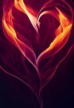 Heart Shape Fire Flames Illustration 스톡 일러스트