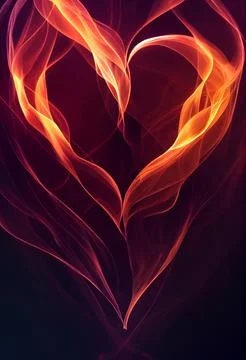 Heart Shape Fire Flames Illustration 스톡 일러스트