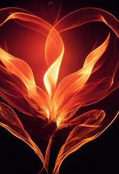 Heart Shape Fire Flames Illustration 스톡 일러스트