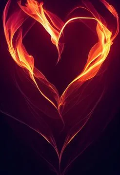 Heart Shape Fire Flames Illustration 스톡 일러스트