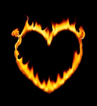 Heart shape fire Stock Illustration