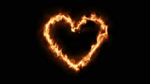 Heart shape of fire. Valentine's Day. Stock Footage 123631419
