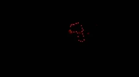 Heart shape fireworks in slow motion Video stock 53003527