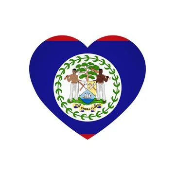 Heart shape flag of Belize Stock Illustration
