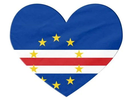 Heart shape flag of Cape Verde on transparent background Stock Illustration