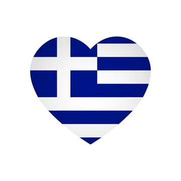 Heart shape flag of Greece Stock Illustration