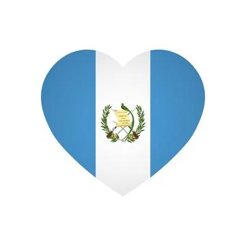 Heart shape flag of Guatemala Stock Illustration