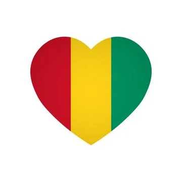 Heart shape flag of Guinea Stock Illustration