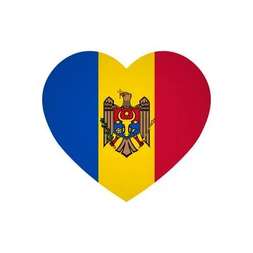 Heart shape flag of Moldova Illustrazione stock