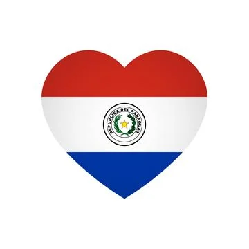 Heart shape flag of Paraguay Illustration