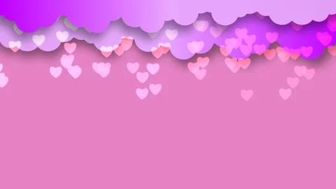 Heart shape floating in pink clouds Stock Footage 230170386