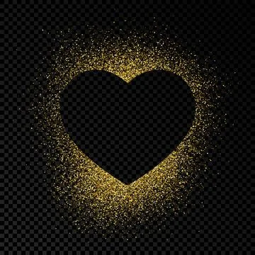 Heart shape frame with golden glitter Stock Illustration