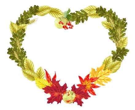 Heart shape frame in rainbow gradient in vector for harvest season Stock Illustration