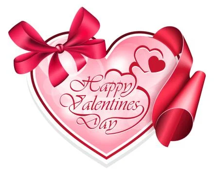 Heart shape frame with ribbon Stock Illustration