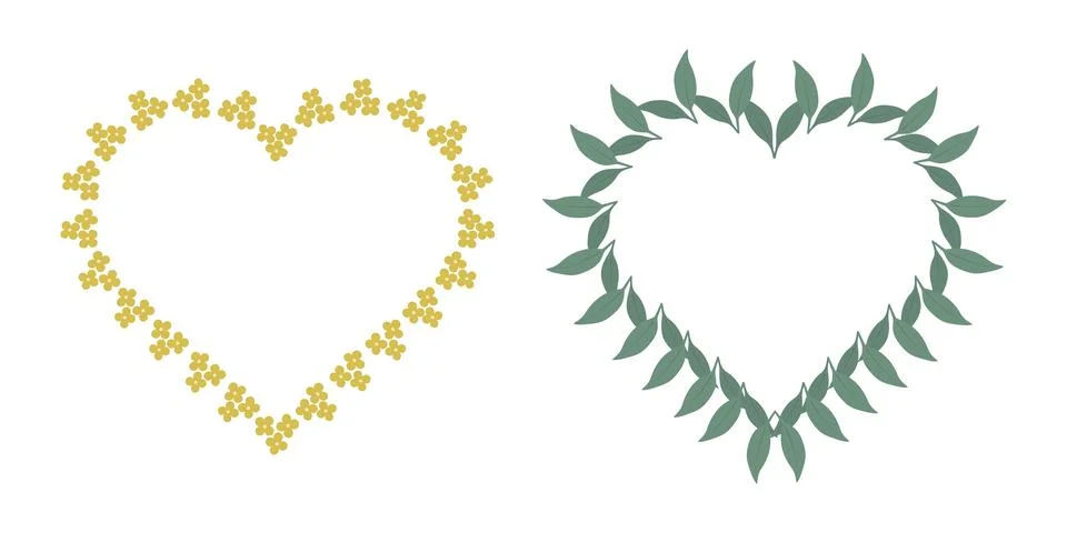 Heart shape Frames border for Mid Autumn Festival with osmanthus buds and leaves Illustrazione stock