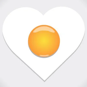 Heart shape from fried egg イラスト素材