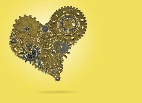 Heart shape gears Stock Photos