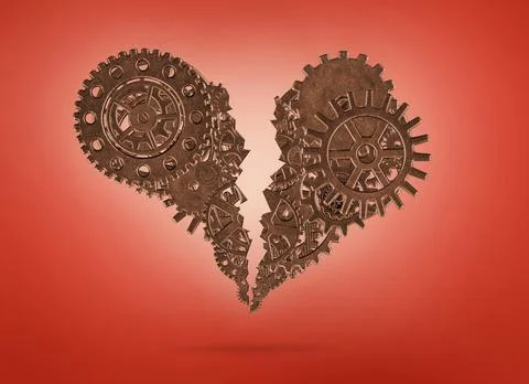 Heart shape gears Foto stock