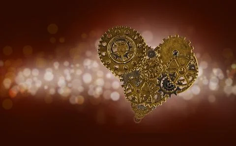 Heart shape gears Stock Photos
