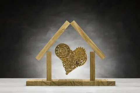 Heart shape gears Stock Photos