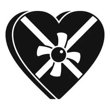 Heart shape gift box icon simple vector. Offer parcel 库存插图