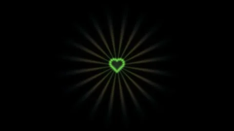Heart shape glowing in dark space with colorful rays Stock Footage 339090628