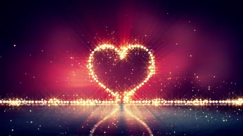 Heart shape glowing lights loop background Stock Footage 47209296