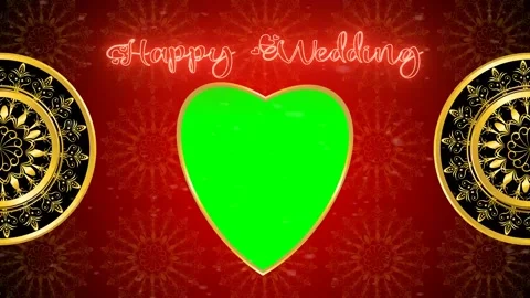 Heart shape green screen wedding background Stock Footage 220852520