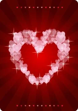 Heart shape greeting card Stock Illustration