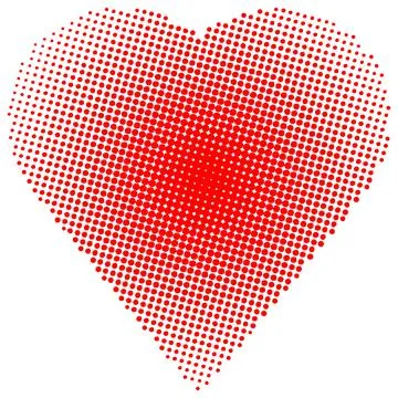 Heart shape halftone background Stock Illustration
