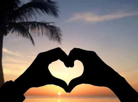 Heart shape hand Stock Photos