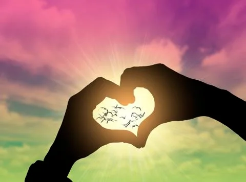 Heart shape hand Stock Photos