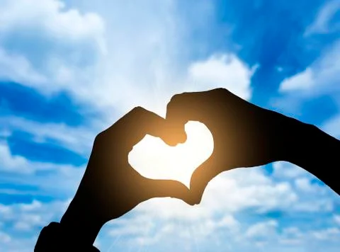 Heart shape hand Stock-Fotos