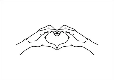 Heart shape hands gesture Stock Illustration